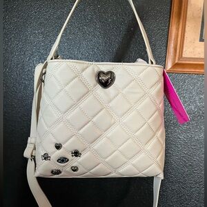 ☠️Betsey Johnson Chalk/Bone XOWALLY Quilted Tote WITH CUTE EMBELLISHMENTS- NWT☠️